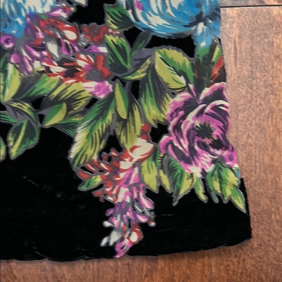 Free People Misha Burnout Black Velvet Mini Dress, Boho Witchy Floral, Size Sm - Picture 9 of 16